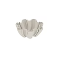 Modern White Ceramic Vase With Curved Texture And Fresh Flower Arrangement For Home Decor