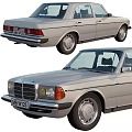 Classic Mercedes Silver Car Front And Side View With Vintage Body Design