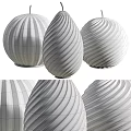 Yellow Spiral Texture Decorative Ornament Set With Spherical And Conical Shapes