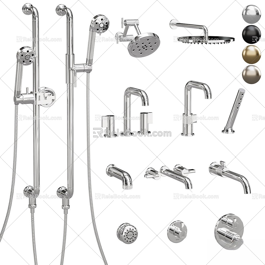 faucet metal steel stainless steel chrome brizo 3d model