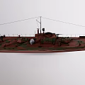 Military Warship With Camouflage Paint Naval Guns And Number 505