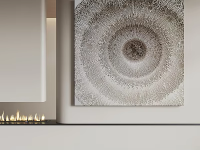 Textured Abstract Painting With Circular Pattern For Modern Interior Wall Decor 3d model