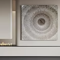 Textured Abstract Painting With Circular Pattern For Modern Interior Wall Decor 3d model