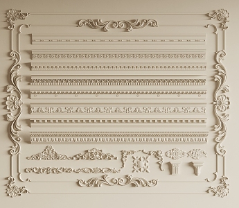 plaster line carved 3d model