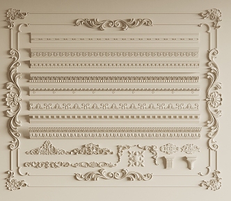 plaster line carved 3d model