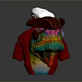 Colorful Pirate Fish Creature With White Hat Red Beard And Shiny Scales