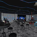 Modern Bar Clear Bar Card Block Area Bar Counter Cashier Bar Cabinet Card Holder Sofa Bistro 3d model