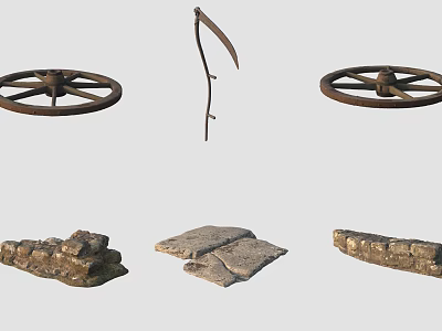 Natural Rockery Stones With Stacked Design For Garden Landscape Decor 3d model