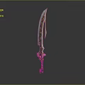 Ornate Golden Decorative Weapon With Carved Handle And Detailed Blade