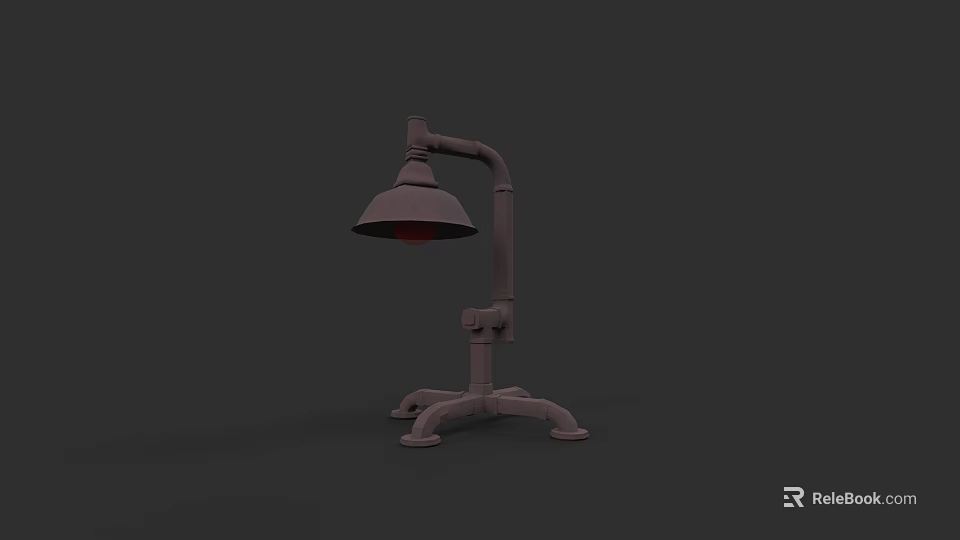 Industrial Style Irregular Shaped Chandelier With Metal Pipe Structure And Bell Shade 3d model 