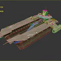 Military Aircraft Carrier 3D Model With Detailed Flight Deck And Structure