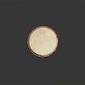Handmade Wooden Djembe Drum With White Head Red Rim And Carved Base For Home