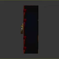 Orange Pixel Art Safe With Digital Code Golden Lock And Double Doors Design