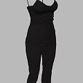 Stylish Black Jumpsuit With Spaghetti Straps Fitted Design And Cropped Length