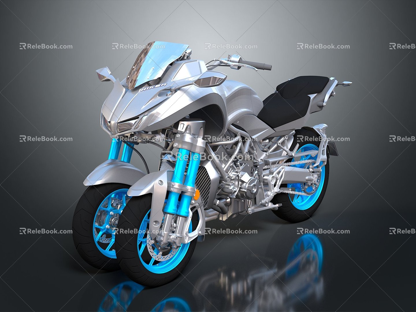 Modern motorcycle two-wheeled motorcycle off-road motorcycle road racing motorcycle 3d model