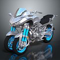 Modern motorcycle two-wheeled motorcycle off-road motorcycle road racing motorcycle 3d model