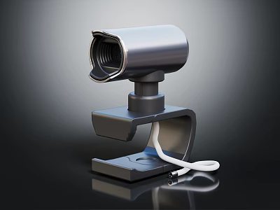 Modern Projection Surveillance Camera With Black Stand High Resolution And Stable Mounting Design 3d model
