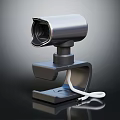 Modern Projection Surveillance Camera With Black Stand High Resolution And Stable Mounting Design 3d model