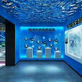 Underwater Oceanarium Tunnel With Colorful Fish Coral Large Aquarium Tanks Rock Decorations And Soft Lighting