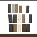 Modern Minimalist Single Door Room Door Bedroom Door Flat Door Solid Wooden Door Swing Door 3d model