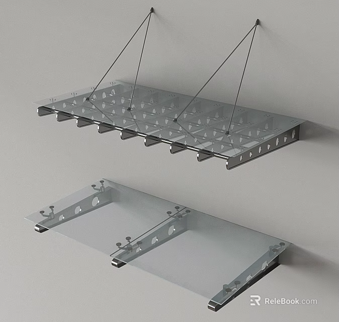 Metal Structural Components With Hanging Brackets And Durable Mounting Plates 3d model