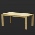 Light Colored Wooden Rectangular Table With Simple Design And Solid Legs 3d model