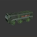 Green Military Truck With Multi Wheel Cargo Body And Modern Headlights