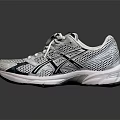 White and Black Mesh Design Sneakers With White Laces And White Sole