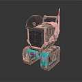 Cute Robotic Character With Black Beret Pink Blue Tracked Base Screen Face And Diamond Details