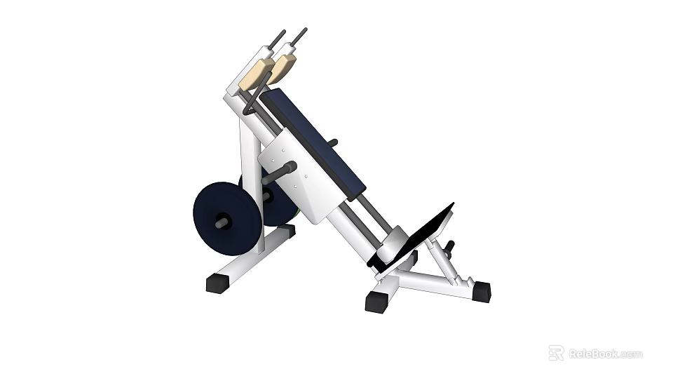 Professional Strength Training Leg Exercise Equipment With White Black Frame And Adjustable Seat 3d model 