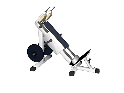 Professional Strength Training Leg Exercise Equipment With White Black Frame And Adjustable Seat 3d model