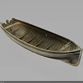 Vintage Wooden Boat With Natural Wood Grain As Traditional Watercraft