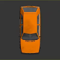 Orange Classic Hatchback Car With Retro Design And Shiny Exterior
