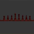 Classic Chessboard With Red And White Squares Red Border And Yellow And Red Pieces