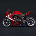Red Sport Motorcycle With Sleek Design Black Seat And Silver Wheels