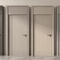 Modern Interior Hinged Doors With Sleek Panels And Different Colors Design 3d model