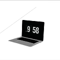 Open Apple White Laptop With Modern Sleek Design And Time Display On Screen 3d model