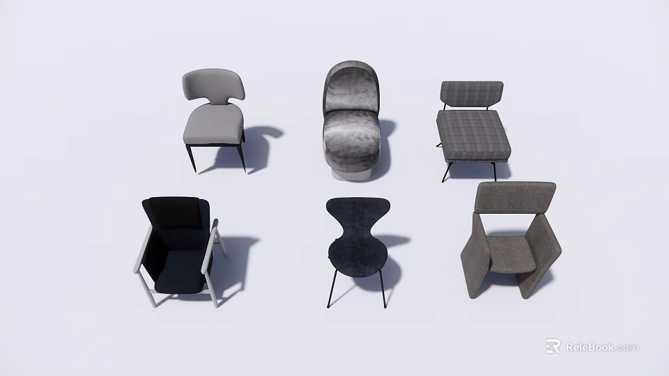 Modern Single Sofa Upholstered In Various Fabrics With Unique Backrest And Armrest Designs 3d model