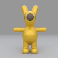 Yellow Dog Shaped Doll Featuring Simple Design Smooth Surface And Standing Pose