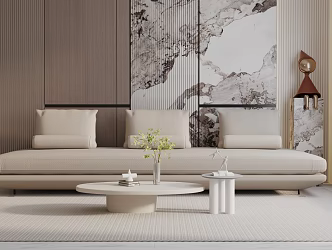 Modern three-seat sofa 3d model