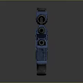 Futuristic Blue Sci Fi Sniper Rifle With Tactical Scope And Mechanical Design Details