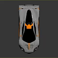 McLaren Super Car With Silver And Orange Streamlined Design Black Roof And Rear Spoiler