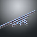 Long Strip Structure Composed Of Metal Cubes Arranged Neatly In