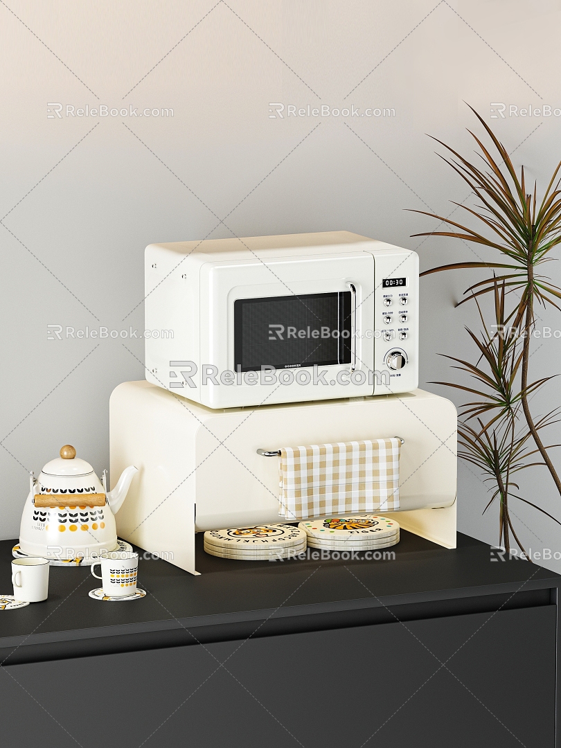 Kitchen microwave storage rack model