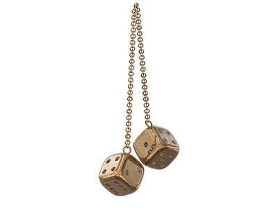 Vintage Style Decorative Dice Hanging On Metal Chain For Home Decoration 3d model