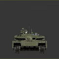 Military Tank With Rotating Turret Long Barrel And Tracked Design