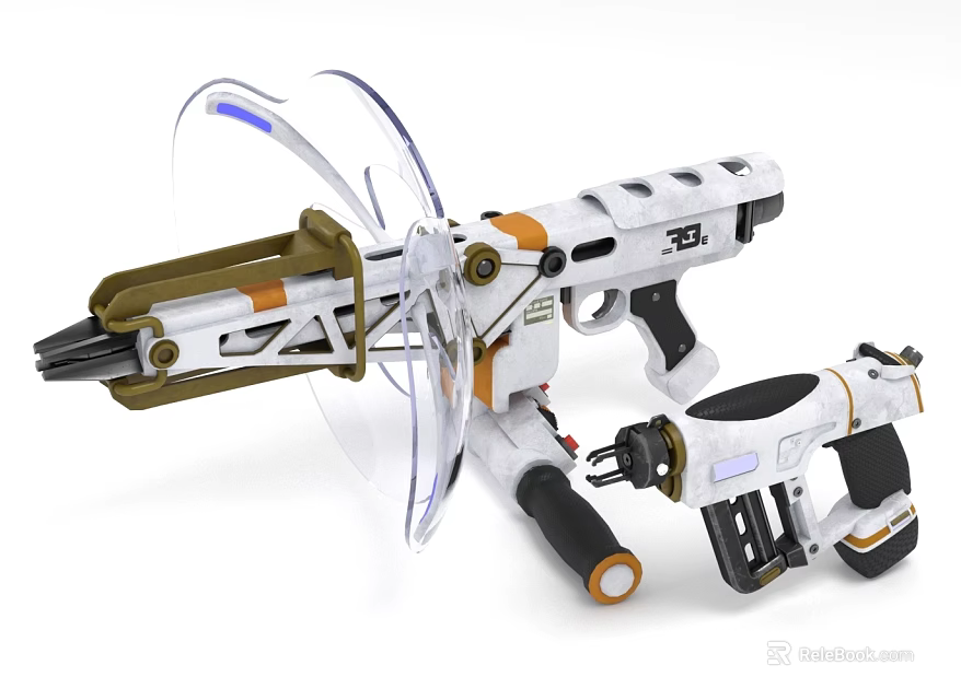 Professional Hardware Tools Set White Orange With Transparent Guard And Ergonomic Design 3d model 