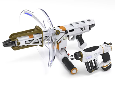 Professional Hardware Tools Set White Orange With Transparent Guard And Ergonomic Design 3d model