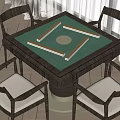 Modern Mahjong Table and Chair Mahjong Table and Chair Combination 3d model