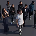 Diverse Group of People Standing With Various Poses And Different Clothing Styles